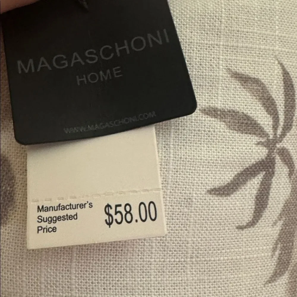 Magaschoni Home Safari Hippo Africa Pillow Linen Blend 22 in x 22 NWT